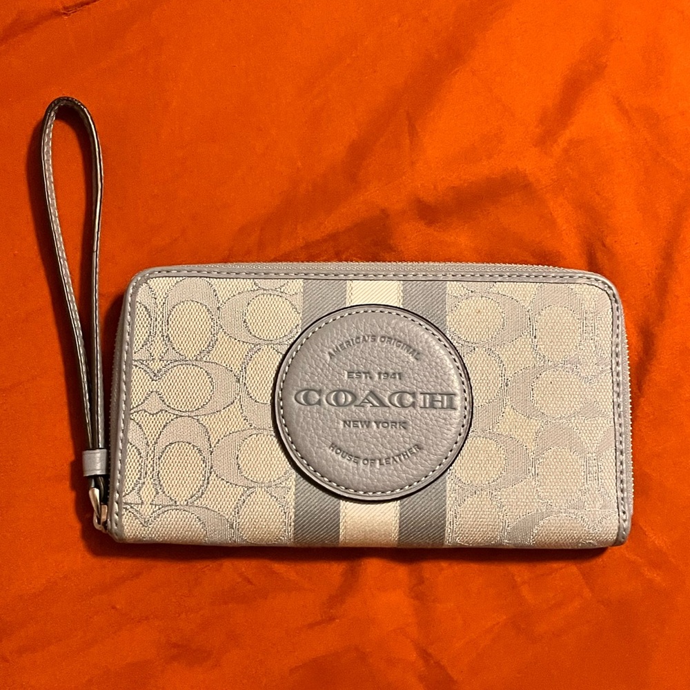 Large phone wallet denim coach